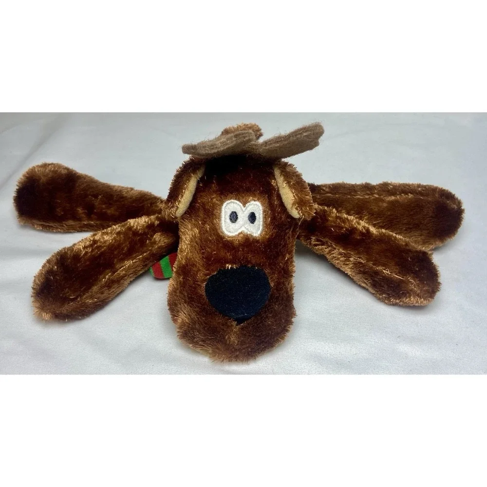 Stuffed Plush Hallmark Christmas Rodney / Riley Reindeer Striped Red Green Scarf